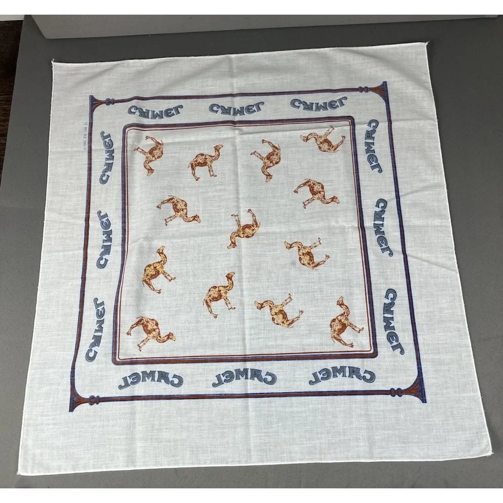 Camel Cigarettes Bandana Handkerchief Vintage 1982 White